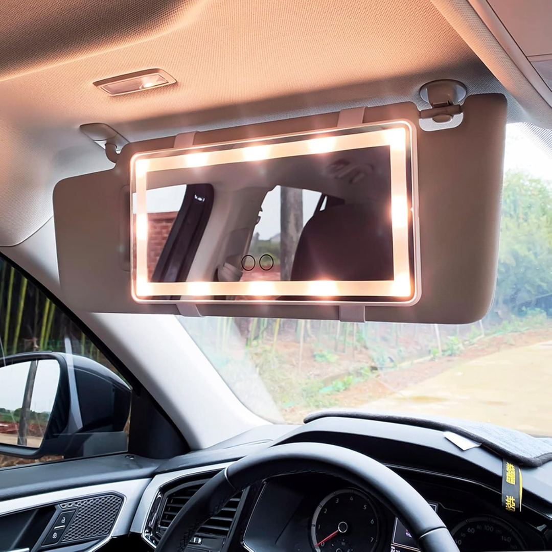 LED ogledalo za ličenje v avtomobilu